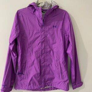 Under Armour Women’s Purple Hooded Rain Jacket Small Lightweight Running